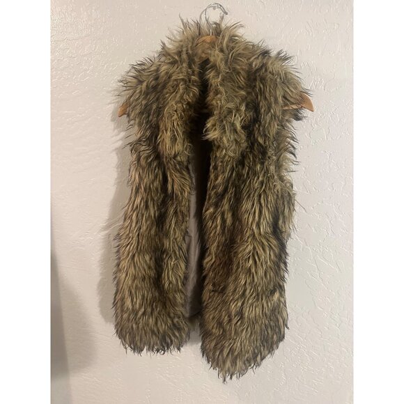 Ci Sono Penny Lane Retro 70’s Rock Faux Fur Vest - Picture 2 of 10